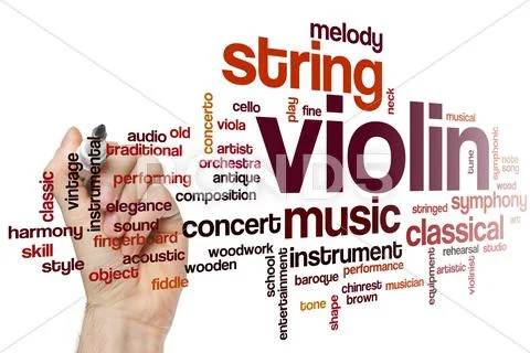 Violin word cloud Stock Photos