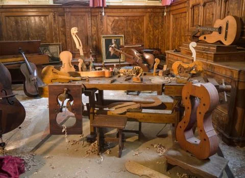 Violin workshop Stock Photos