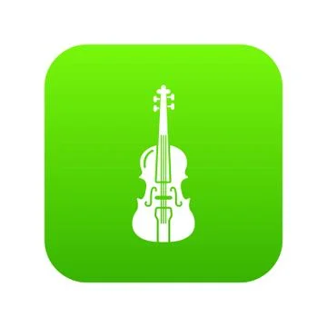 Violine icon green vector 스톡 일러스트