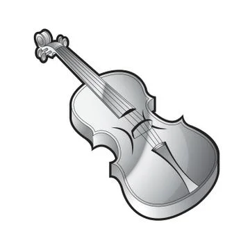 Violine in silver Stock Illustration