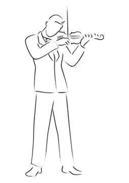 Violinist Stock Illustration