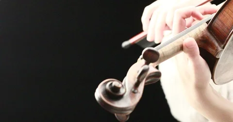 Violinist playing - closeup of her hands Stock Footage 86725024