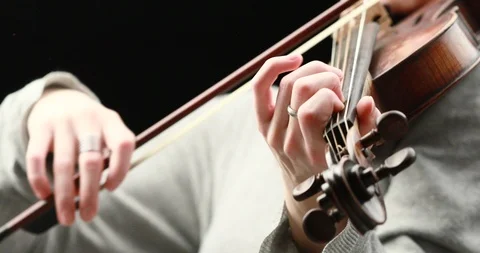 Violinist playing - closeup of her hands Stock Footage 86726205