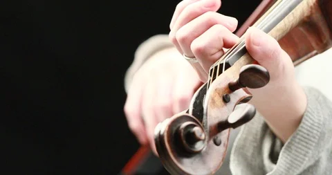 Violinist playing - closeup of her hands Stock Footage 86727414