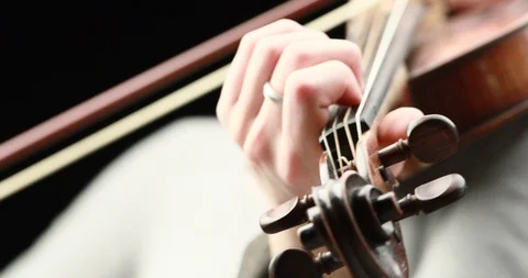 Violinist playing - closeup of her hands Stock Footage 86728722