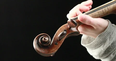 Violinist playing - closeup of her hands Stock Footage 86770488