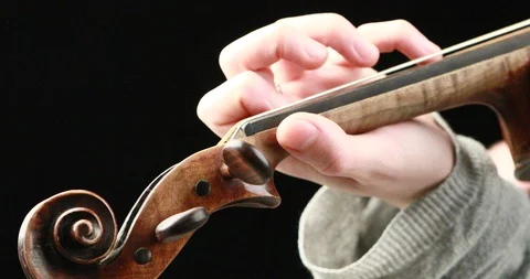 Violinist playing - closeup of her hands Stock Footage 86772899