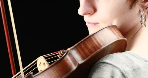 Violinist playing - closeup of her hands Stock Footage 86773679