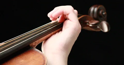 Violinist playing - closeup of her hands Stock Footage 86776839