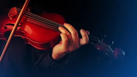 Violinist Playing On Stage Closeup Stock Footage 255598243