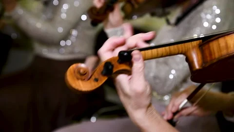 Violinist playing violin close up Video stock 237384542