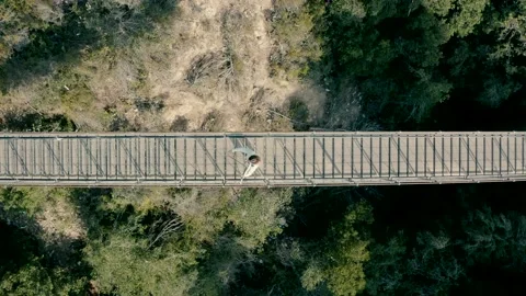 A violinist plays the violin while standing alone on a bridge. Video stock 223551666