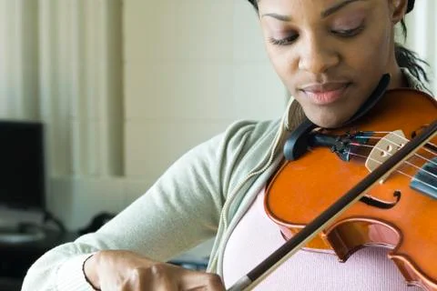 Violinist practicing Stock Photos