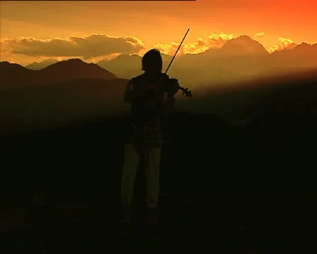 VIOLINIST silhouette end Video stock 12574134
