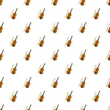 Violins and bows creating seamless music pattern background 스톡 일러스트
