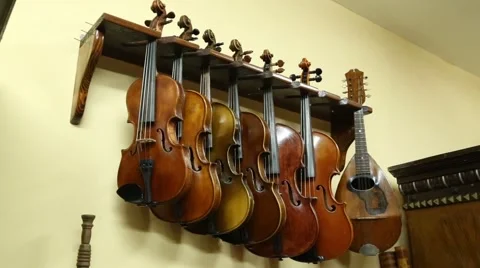 Violins display Stock-Footage 47747298