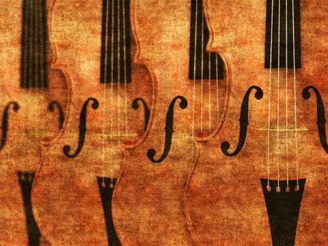 Violins in a row background Illustrazione stock
