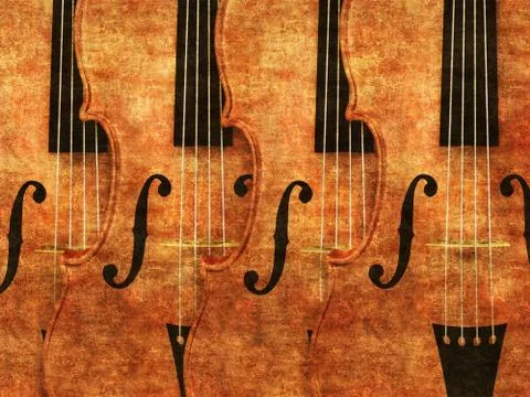 Violins in a row Illustrazione stock