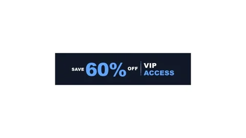VIP Access 60% Off Animated Promo Sale Badge 4K Motion Graphic Stock Footage 345597724