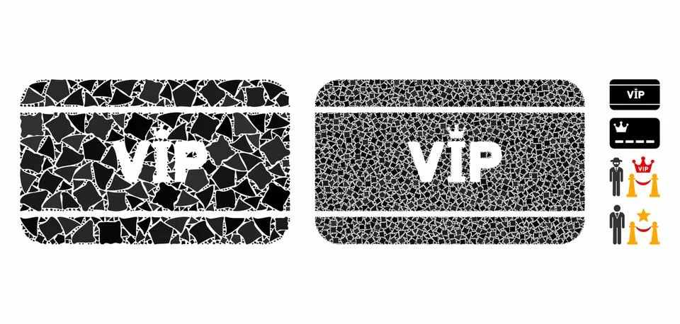 VIP access card Composition Icon of Tremulant Elements Illustrazione stock