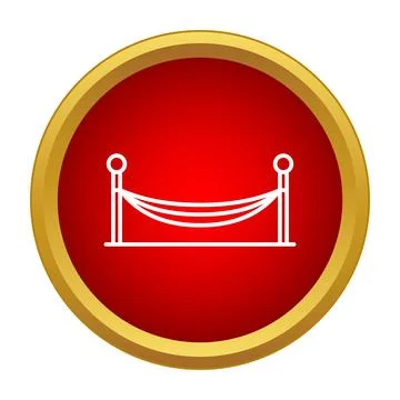 Vip barrier ropes restricting exclusive event access icon Stock Illustration