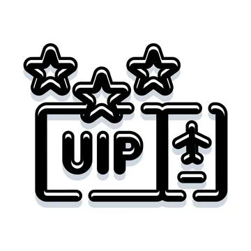 Vip boarding pass first class travel icon Stock Illustration