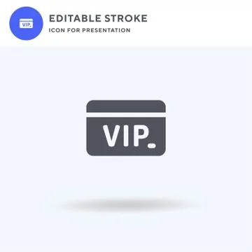 Vip Card icon vector, filled flat sign, solid pictogram isolated on white, lo 스톡 일러스트