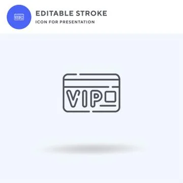 Vip Card icon vector, filled flat sign, solid pictogram isolated on white, logo Stock Illustration