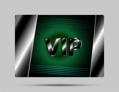 Vip card vector green background Stock Illustration