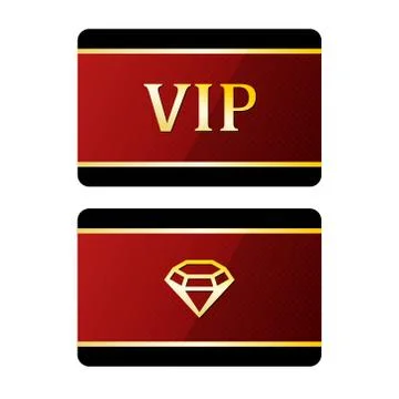 Vip cards with diamond 库存插图