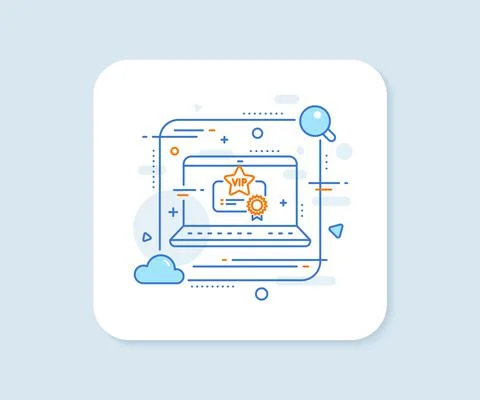 Vip certificate line icon. Very important person document sign. Vector イラスト素材