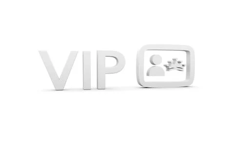 VIP concept white background 3d render illustration Stock Illustration