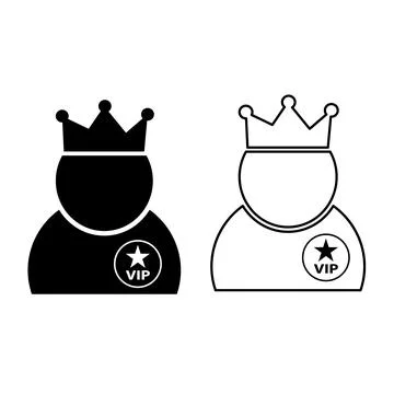 VIP customer user icon. Premium User sign. Person profile symbol. Avatar. Illustrazione stock