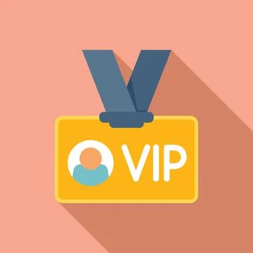 Vip event card icon flat vector. Business time Ilustração Stock