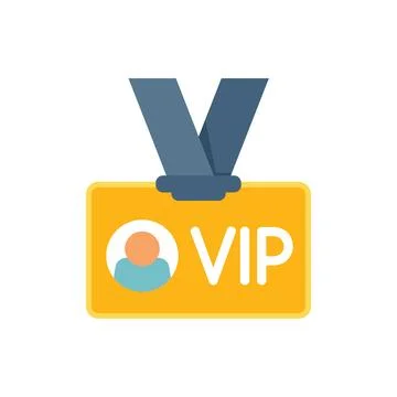 Vip event card icon flat vector. Business time Ilustração Stock