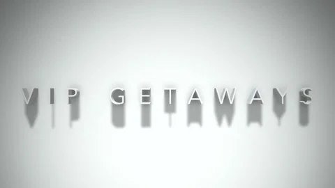 Vip getaways 3D title animation white text on a white background Stock Footage 299648098