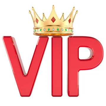 VIP with golden crown, 3D rendering VIP with golden crown, 3D rendering Co... Stock Photos