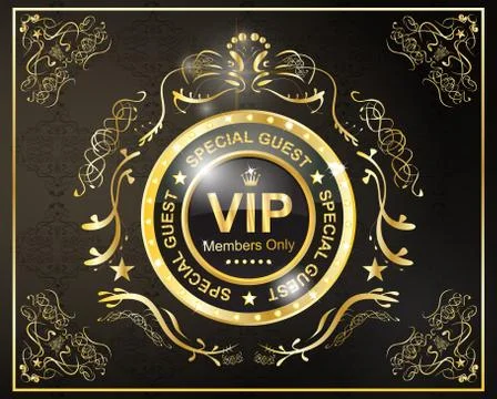 Vip golden frame Stock Illustration