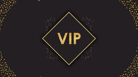 Vip golden text animation on luxury black background with sparkling glitter.. Stock Footage 334537686