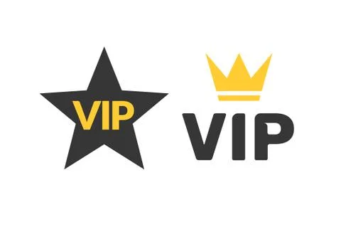 Vip icon flat exclusive important membership badge crown. Vip icon member club Stock Illustration