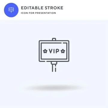 Vip icon vector, filled flat sign, solid pictogram isolated on white, logo il Illustrazione stock