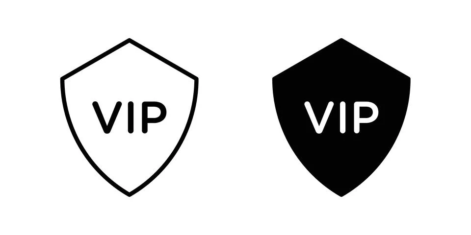VIP icon vector template set in black Stock Illustration