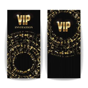 VIP Invitation Card Vector. Sequins Round Dots. Decorative Vector Background Stock Illustration