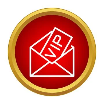 Vip invitation message coming out of envelope icon Illustrazione stock