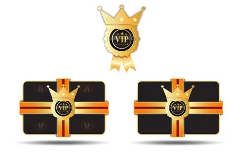 VIP Label Card With Crown Stock Illustration
