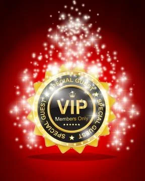 Vip label with red background Stock Illustration