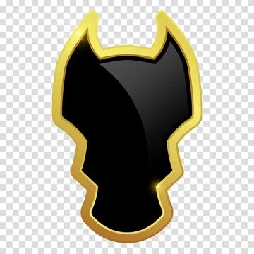 VIP luxury logo design element. Black shield with glossy bright golden fram.. Stock Illustration