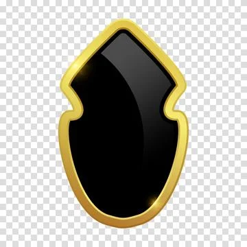 VIP luxury logo design element. Black shield with glossy bright golden fram.. Stock Illustration