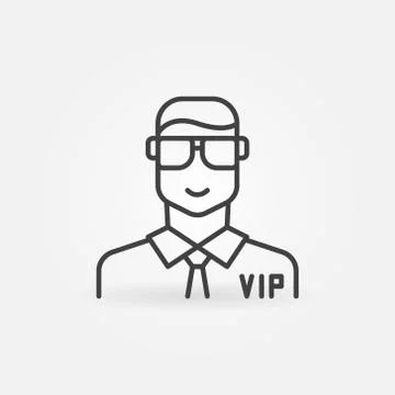 VIP Man vector very important person outline icon Stock Illustration