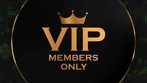 VIP Members Only Gold Text Animation with Luxury Crown Design Stock Footage 320149364